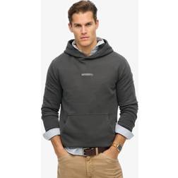 Superdry Micro Logo Pullover Hoodie - Washed Black