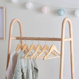 Dunelm Pack of 6 Kids Wooden Hangers Natural