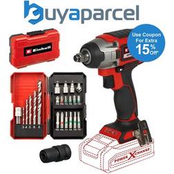 Einhell Impaxxo 18/230 18V PXC Cordless Brushless 1/2 Inch Impact Wrench + Bit Set