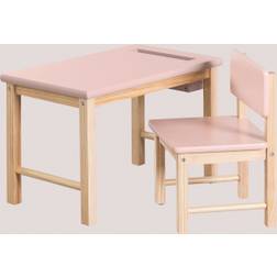 Sklum Set Tavolo E Sedia In Legno Dakota Kids Rosa Chiaro