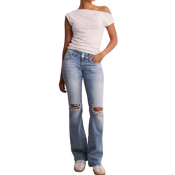 Nelly Bootcut jeans Blå Low Waist Bootcut Flap Pocket Jeans Jeans