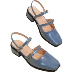 Shein Women's Mary Jane Chunky Heel Shoes With Square Toe, Ankle Strap Buckle Closure, Suitable For Skirts