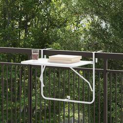 vidaXL White Metal 60 x 39 x 50 cm Balcony Table