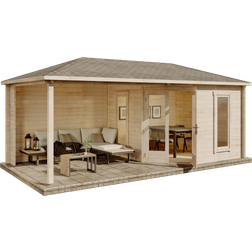 Alpholz Alpholz 5-Eck Gartenhaus Liwa-28 (Gebäudefläche )