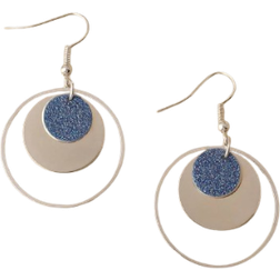 Shein 1pair Elegant Blue Round Earrings Suitable For Daily Wear