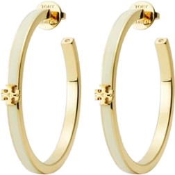 Tory Burch Kira Enamel Hoop Earring Gold/New