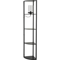 Dunelm Keates Corner Shelved Black Floor Lamp 159cm