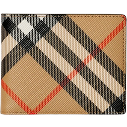 Burberry Check Slim E-Canvas Bifold Wallet - Beige