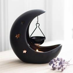 Crescent Black Moon Hanging Burner Oil Lamp