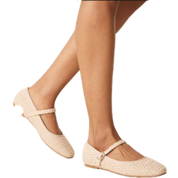 Glamorous Flade Ballerinaer I Mary Jane Stil I Raffia - Neutral