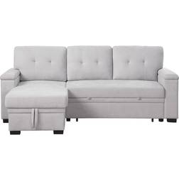 Lilola Home Lucca II 84.5 Inch Reversible Sleeper Sectional with Storage Chaise and Pocket Coil Seating Sofa 84.5" 3 Seater