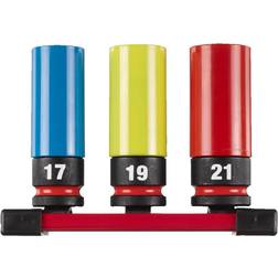 Milwaukee Slagtoppesæt 1/2" 17,19 og 21 mm Topnøgle