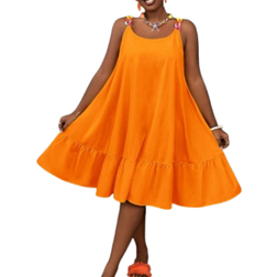 Shein Slayr Casual Yellow Shoulder Strap ALine Summer Dress