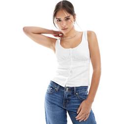 Hollister Blend Button-Through Top - White