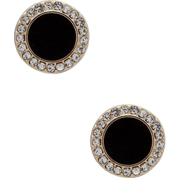 DKNY Gold-Tone Stone & Crystal Halo Stud Earrings Gold