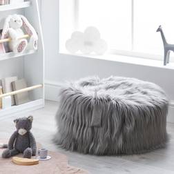 Dunelm Kids Skylar Mongolian Faux Fur Bean Bag Grey