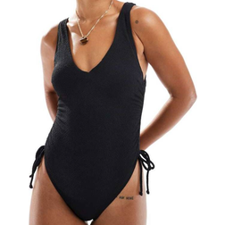 New Look Ruched Side Swimsuit - Black