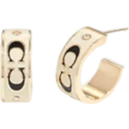 Coach Signature Enamel Huggie Earrings