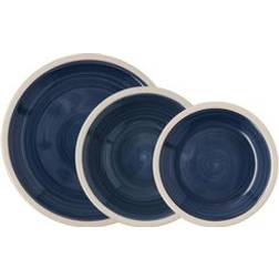 Quid Baltic Quid 18 Piezas 6 Servicios Cerámica Azul Oscuro Juego de Vajilla 18pcs