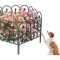 Amagabeli Garden & Home 5 Panels Decorative Fence 81CM x 3.05M Black