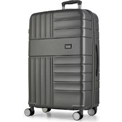 Rock 8 Wheel Hard Suitcase Large Charcoal