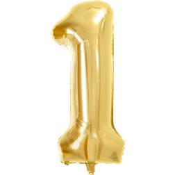 Way to Celebrate Way to Celebrate! 42 Gold Birthday Party Number Foil Balloon Number 1 Balloon