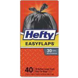 Hefty Flap 40-Count 30-Gallon Black Large Trash Bag