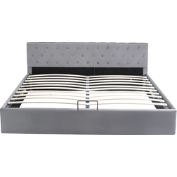 Merax Hydraulisches Boxspringbett 180 x 200 cm - Grau Bettrahmen 180 x 200cm
