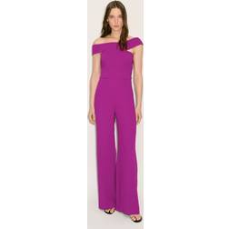 Mango Long Jumpsuit With Asymmetrical Neck - Purple