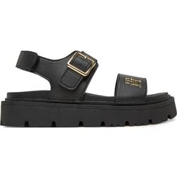 Tommy Hilfiger TH Monogram Cleat Sandals - Black