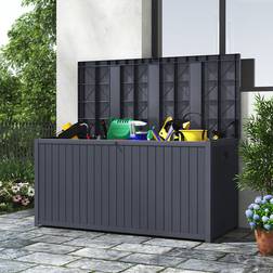 Garden Sanctuary 430L Cushion Storage Box Waterproof Grey