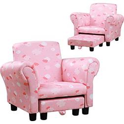 Homcom Toddler Chair Wood Frame Anti-Slip Legs