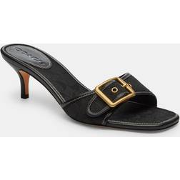 Coach Margot Sandal In Signature Jacquard High Women's Heels - Black