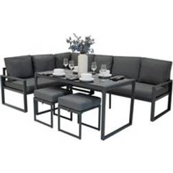 MonsterShop Aluminium Corner Sofa - Anthracite Grey Outdoor Lounge Set