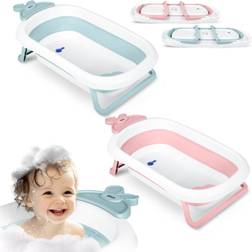 Ricokids Faltbare Babywanne Mit Thermometer Rosa