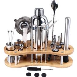 Konnwei 20 Pcs Cocktail Shaker Stainless Steel Bar Set
