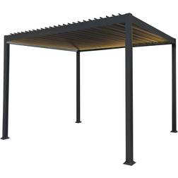 MonsterShop Aluminium Pergola With Led Lights 3m x 3m