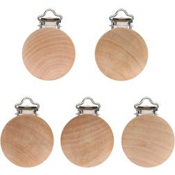 Goolrc 5 Pcs 3CM Baby Pacifier Wooden Clips
