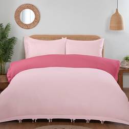 my home Reversible Moda Set Pink/Raspberry King Duvet Cover Pink