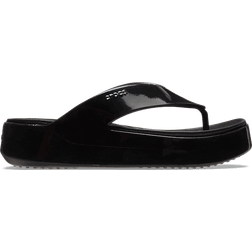 Crocs Getaway Platform Patent Flips - Black