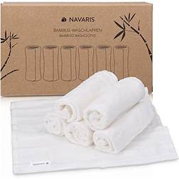 Navaris Bamboo Wash Cloths Pack of 6 25 x 25 cm