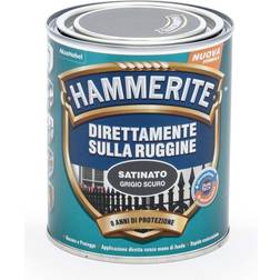 Hammerite Direttamente Sulla Ruggine Satinato 0.75 l Grigio Scuro Vernice per Metalli Grigio 0.75L
