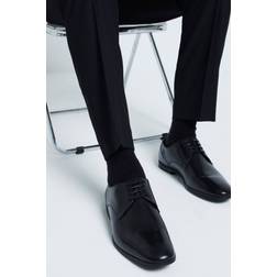 River Island Leather Wide Fit Derby Shoes - Black