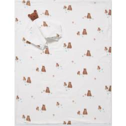 John Lewis Teddy Bear Muslin Baby Blanket and Comforter Gift Set
