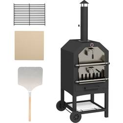 OutSunny Steel 3-tier Outdoor Pizza Oven Charcoal Bbq Grill
