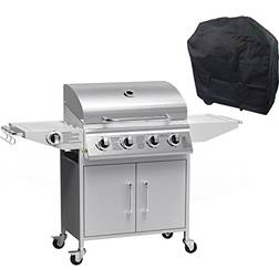 Boss Grill Boss Grill Georgia Classic 4 Burner Gas BBQ with Side Burner and Cover Silver