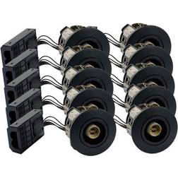 LEDlife Indbygningsspot 10 Stk Inno88 GU10 Sort IP44 230V Spotlight 10stk
