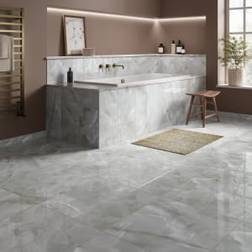 Wickes Onyx Grey Ice Polished Porcelain Wall & Floor Tile 600 x 300mm