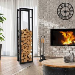 ML Design Kaminholzregal 40x150x25 cm Schwarz