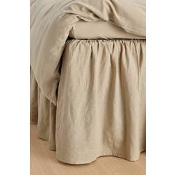 Ellos Reunusverho Elly Frilled Kierrätettyä Puoli Pellavaa - Beige